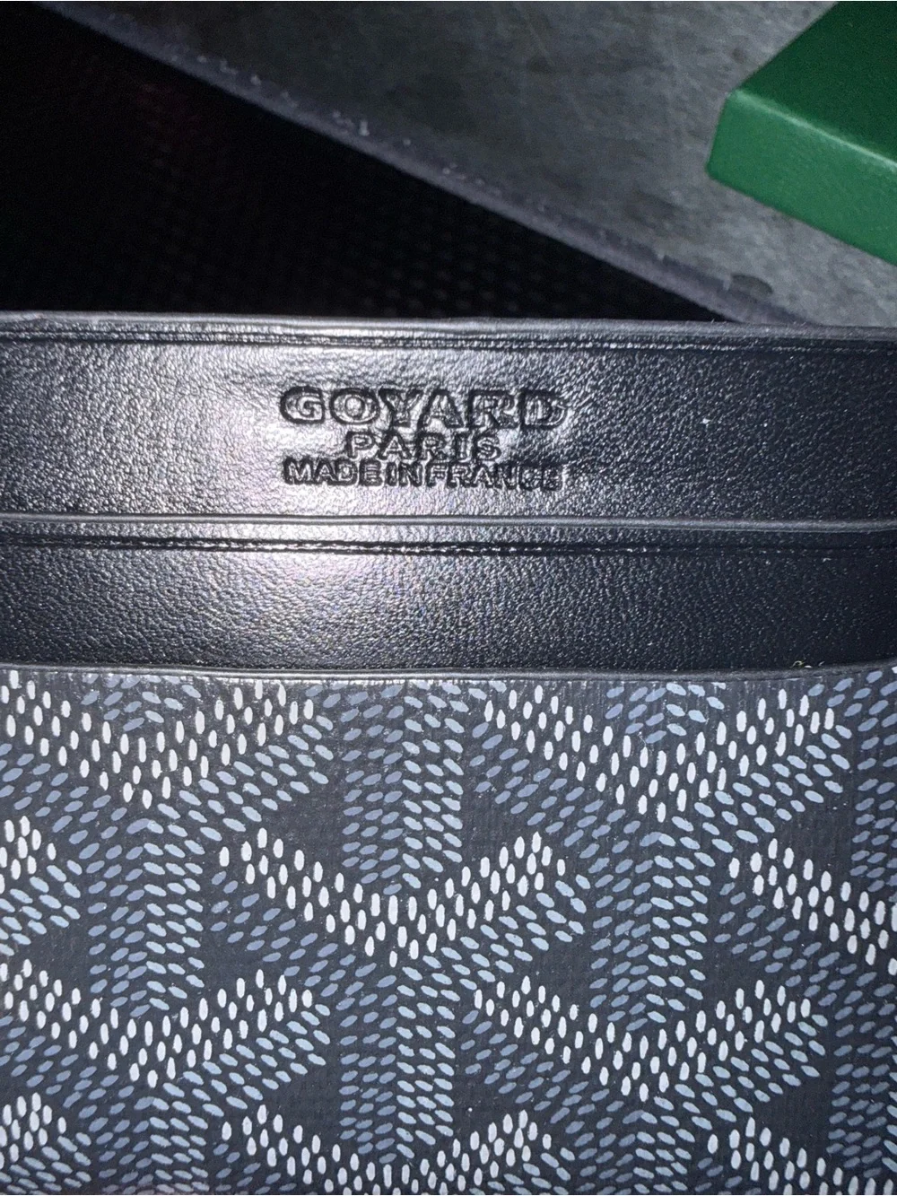 Goyard Black Signature Chevron Card Case